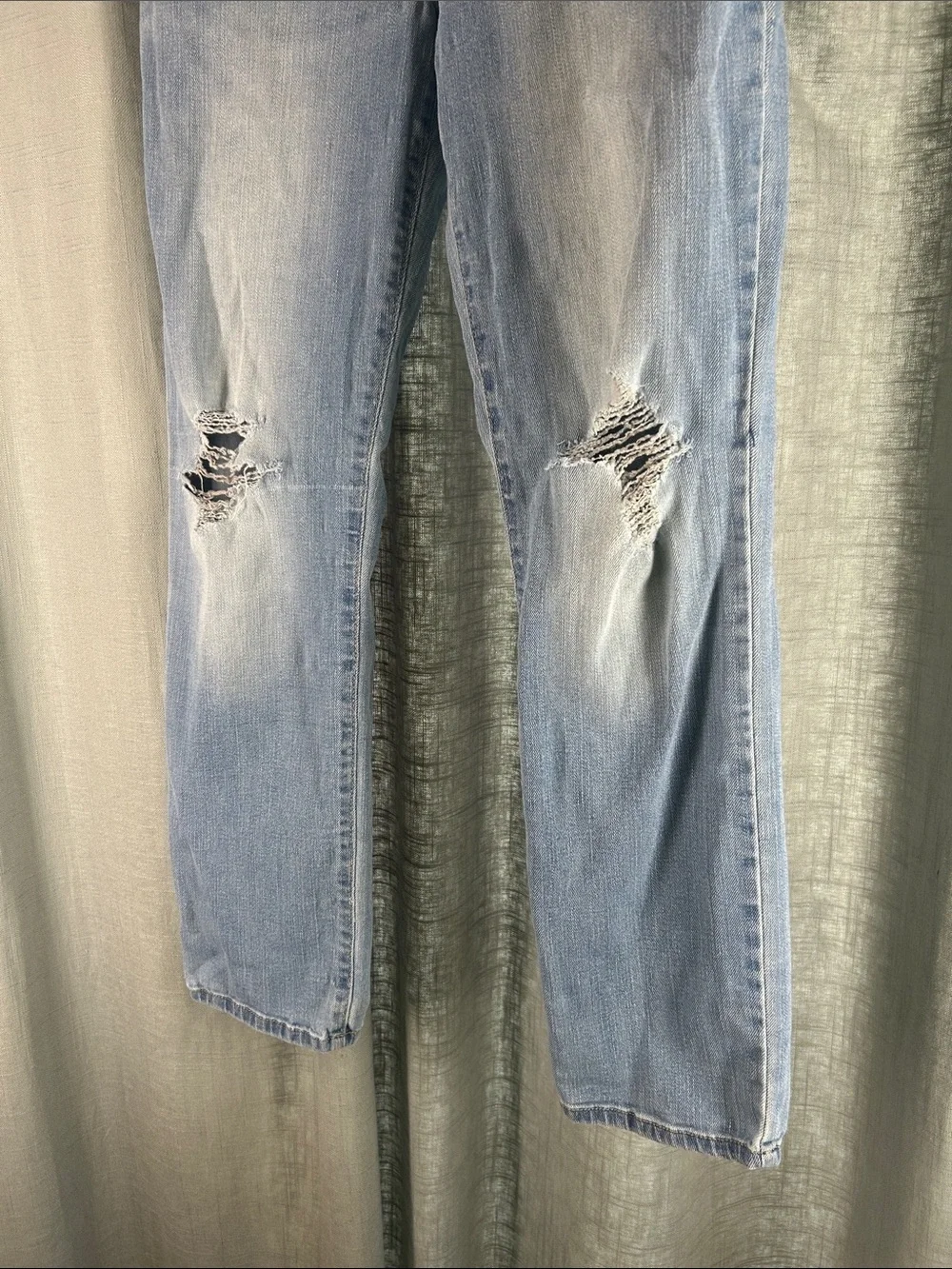 The Children's Place Light Blue Straight-Leg Jeans with Distressed Knees